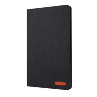Voor Galaxy tab a 10 1 (2019) T510/T515 doek Teature horizontale Flip PU lederen draagtas met houder & kaartsleuven (zwart)