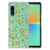 Sony Xperia 10 V TPU Case Gouden Bloemen - thumbnail