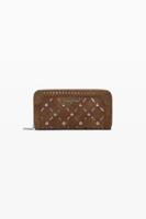 Grote geperforeerde portemonnee met studs - BROWN - U