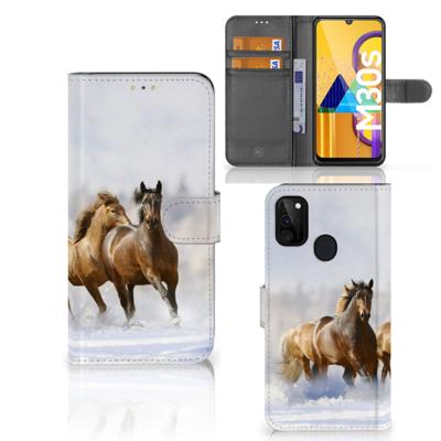 Samsung Galaxy M21 | M30s | Telefoonhoesje | Met pasjeshouder | Paarden