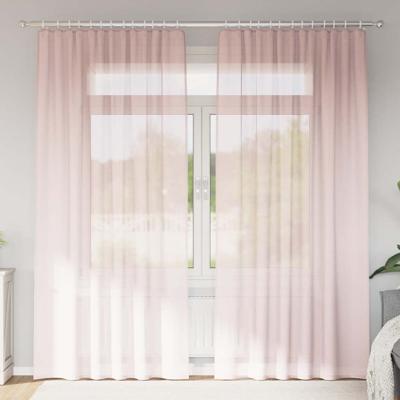 Gordijnen voile met lussen 2 st 140x245 cm lichtroze