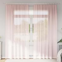 Gordijnen voile met lussen 2 st 140x245 cm lichtroze