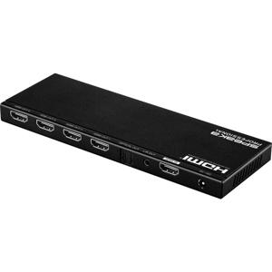 SpeaKa Professional 4 poorten HDMI-splitter Met ingebouwde converter 4096 x 2160 Pixel Zwart