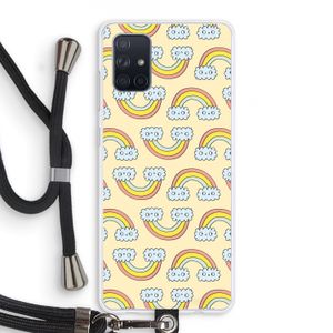 Regenboog: Samsung Galaxy A71 Transparant Hoesje met koord