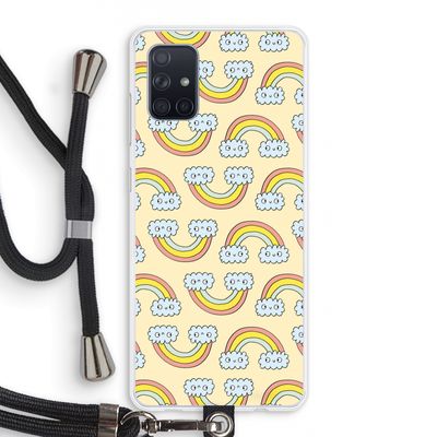 Regenboog: Samsung Galaxy A71 Transparant Hoesje met koord
