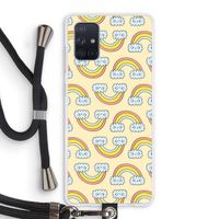 Regenboog: Samsung Galaxy A71 Transparant Hoesje met koord