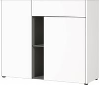 Dressoir Veluva 112 cm breed in wit met grafiet - thumbnail