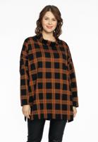 Yoek Trui met turtle neck CHECK | Zwart | Maat 50/52