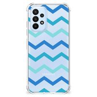 Samsung Galaxy A23 Doorzichtige Silicone Hoesje Zigzag Blauw