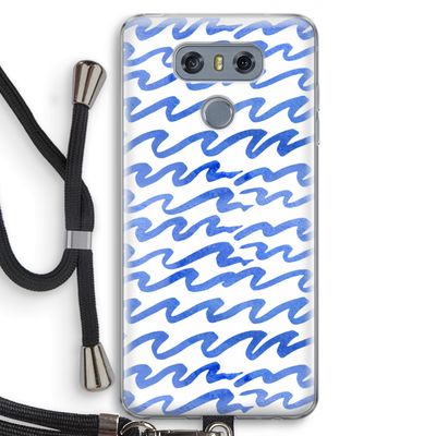 Blauwe golven: LG G6 Transparant Hoesje met koord