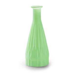 Bloemenvaas Patty - mat groen - glas - D8,5 x H21 cm - fles vaas