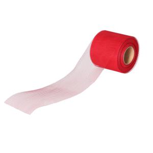 Tule stof op rol - donkerrood - 7.5cm x 20meter - Organza/mesh decoratie stoffen   -