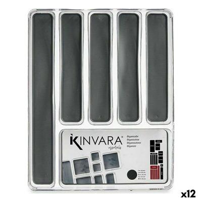 Bestekorganizer Kinvara W623317 W623317 Grijs Transparant Siliconen Plastic TPR Gerecycled plastic 32,3 x 4,5 x 40 cm (12 Stuks)