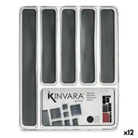 Bestekorganizer Kinvara W623317 W623317 Grijs Transparant Siliconen Plastic TPR Gerecycled plastic 32,3 x 4,5 x 40 cm (12 Stuks)