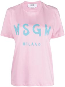 MSGM t-shirt en coton à logo imprimé - Rose