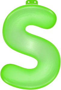 Opblaasbare letter S groen   -
