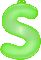 Opblaasbare letter S groen   -
