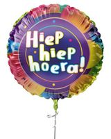 Folieballon  'Hiep hiep hoera' Flashy (45cm) - thumbnail