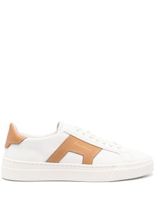 Santoni baskets en cuir à design colour block - Blanc