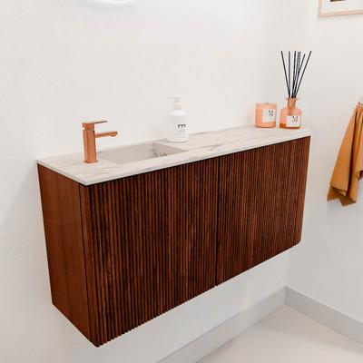 Toiletmeubel Mondiaz Joya Dlux | 91.6 cm | Meubelkleur Ruby | Faye wastafel Nata Wasbak Links | 1 kraangat