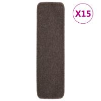 Trapmatten 15 st anti-slip rechthoekig 75x20 cm bruin