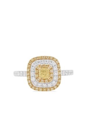 HYT Jewelry bague en platine pavées de diamants - Argent