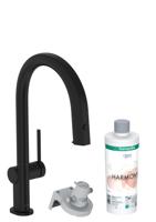 Hansgrohe Aqittura M91 Filter systeem 210, uittrekbare uitloop, 1jet, sBox, starter set, mat zwart