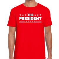 The President tekst t-shirt - rood - voor heren - carnaval - leiding - baas - cadeau