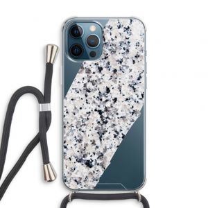 Gespikkelde marmer: iPhone 12 Pro Transparant Hoesje met koord