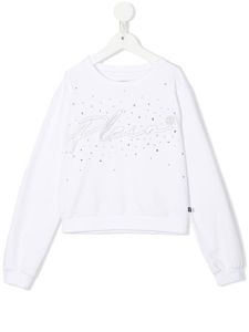 Philipp Plein Junior t-shirt à logo brodé - Blanc