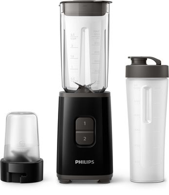 Philips Daily Collection Miniblender, 350 W, met tumbler voor onderweg en multihakker