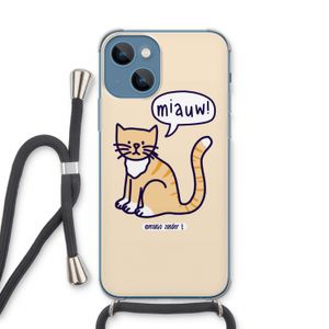 Miauw: iPhone 13 Transparant Hoesje met koord