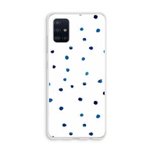 Blauwe stippen: Galaxy A51 4G Transparant Hoesje