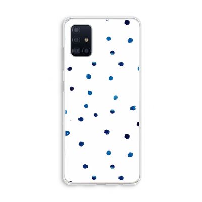 Blauwe stippen: Galaxy A51 4G Transparant Hoesje