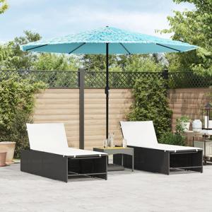 VidaXL Parasol met stalen paal 324x324x247 cm blauw