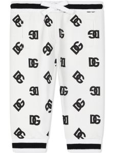 Dolce & Gabbana Kids pantalon de jogging à logo DG - Blanc