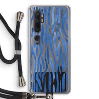 Blauwe nerven: Xiaomi Mi Note 10 Transparant Hoesje met koord