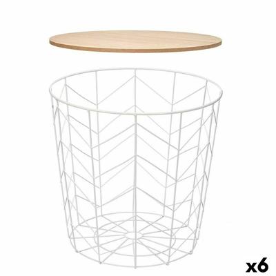 Bijzettafel Gift Decor Wit Bruin 39,5 x 37 x 39,5 cm (6 Stuks)