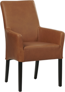 Cognac leren landelijke eetkamerstoel Just - Rancho Leer Cognac (cognac leer)