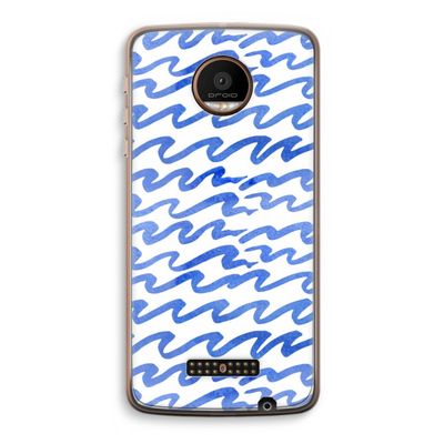 Blauwe golven: Motorola Moto Z Force Transparant Hoesje