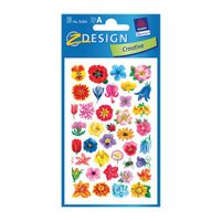 Bloemen deco kinder/hobby stickers 3x vellen - thumbnail