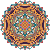 Mandala vinyl vloerkleed Kleurrijke mandala bloem