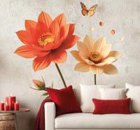 Grote bloemen sticker met visuele effecten