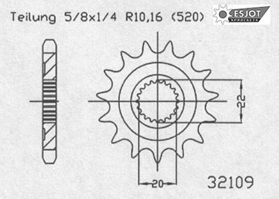 ESJOT Sprocket 520 14z standard