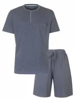 Heren shortama - Knoopsluiting - Zomer pyjama korte mouw - Korte broek
