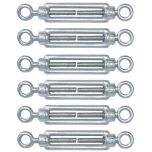 AMIG Spanschroeven/draadspanner met oog/oog - 6x - 11cm - verzinkt staal - 200kg - M8 schroefdraad