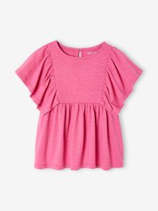 Shirt-blouse voor meisjes met motiefjes pioenroos
