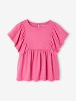 Shirt-blouse voor meisjes met motiefjes pioenroos