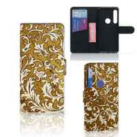 Wallet Case Motorola One Action Barok Goud