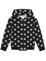 Dolce & Gabbana Kids hoodie zippé à logo DG - Noir - thumbnail